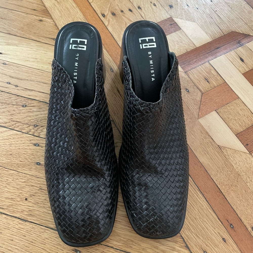 Miista black braided leather mules Sz 41